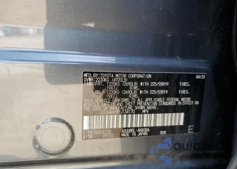 2023 Toyota Venza Le z USA, uszkodzony, nr VIN JTEAAAAH8PJ134170